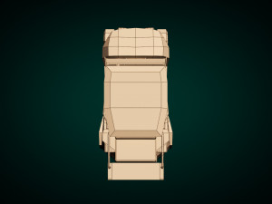 low poly golf cart 3D Model
