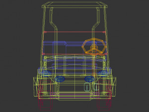low poly golf cart 3D Model