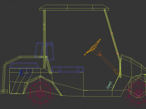 low poly golf cart 3D Model