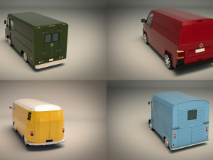 low poly transporter van pack 3Dモデル