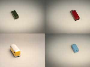 low poly transporter van pack 3Dモデル
