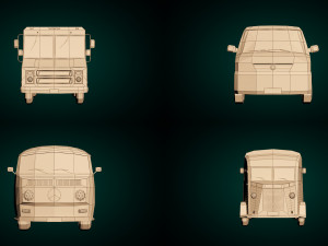 low poly transporter van pack 3Dモデル
