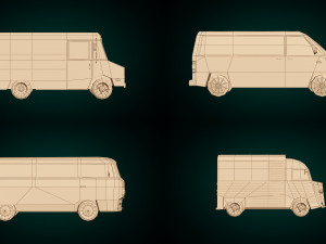 low poly transporter van pack 3Dモデル