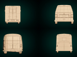 low poly transporter van pack 3Dモデル