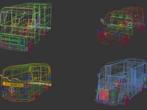 low poly transporter van pack 3Dモデル