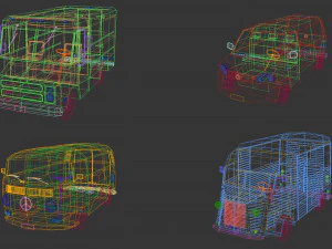 Pakiet van&oacute;w transportowych o niskiej zawartości poli Model 3D
