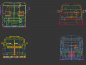 low poly transporter van pack 3Dモデル