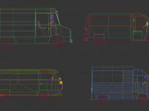 low poly transporter van pack 3Dモデル