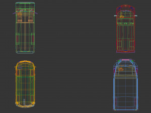 low poly transporter van pack 3Dモデル