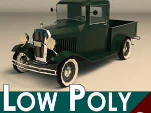 low poly vintage pickup 04 3D 모델