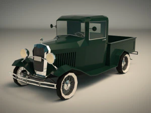 pickup vintage low poly 04 Modello 3D