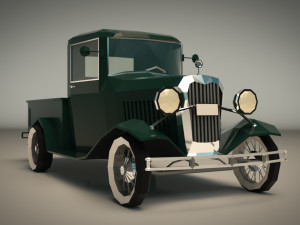 low poly vintage pickup 04 3D 모델