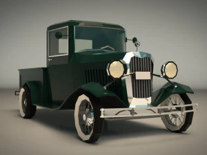 pickup vintage low poly 04 Modello 3D