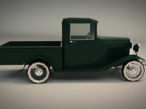 low poly vintage pickup 04 3D 모델