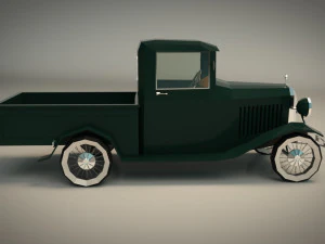 pickup vintage low poly 04 Modello 3D