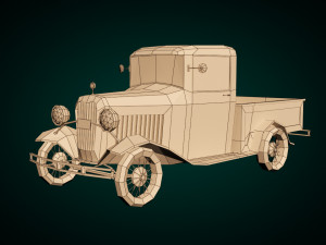 low poly vintage pickup 04 3D 모델