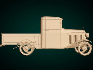 pickup vintage low poly 04 Modello 3D