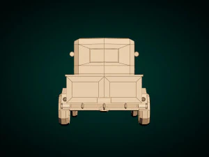 pickup vintage low poly 04 Modello 3D