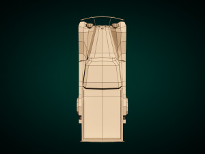 low poly vintage pickup 04 3D 모델