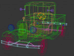 pickup vintage low poly 04 Modello 3D