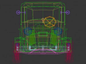 pickup vintage low poly 04 Modello 3D