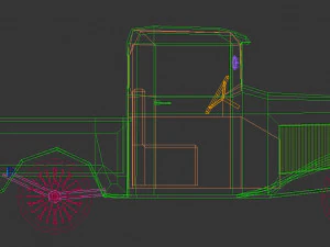 pickup vintage low poly 04 Modello 3D