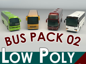 low poly bus pack 02 3Dモデル