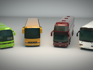 low poly bus pack 02 3D Model