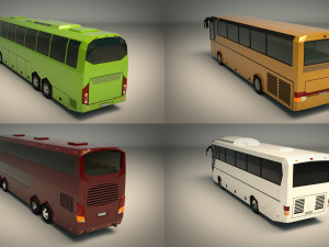 low poly bus pack 02 3D Model