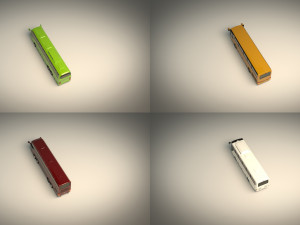 low poly bus pack 02 3D Model