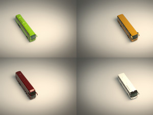 low poly bus pack 02 3D Model