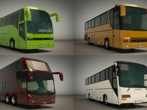 low poly bus pack 02 3D Model