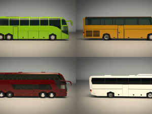low poly bus pack 02 3D Model