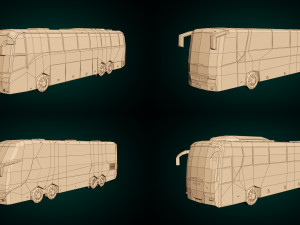 low poly bus pack 02 3D Model