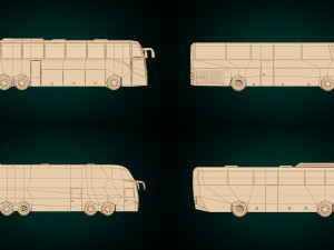 low poly bus pack 02 3D Model