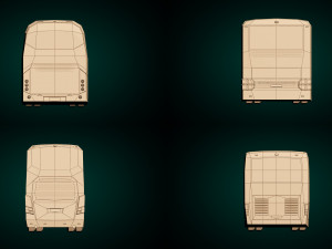 low poly bus pack 02 3D Model