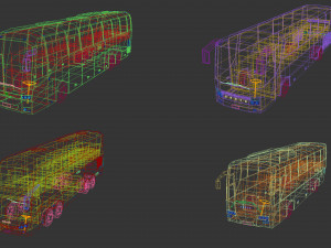 low poly bus pack 02 3D Model