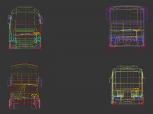 low poly bus pack 02 3D Model