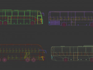 low poly bus pack 02 3D Model