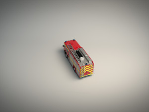 low poly fire truck 02 3D मॉडल