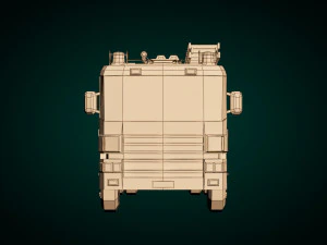 low poly fire truck 02 3D Model