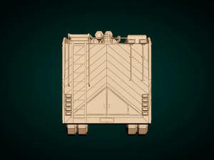 low poly fire truck 02 3D Model