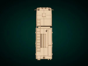 low poly fire truck 02 3D Model