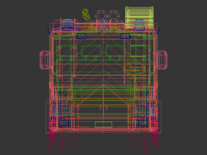 low poly fire truck 02 3D मॉडल