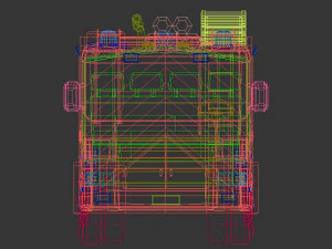 low poly fire truck 02 3D Model