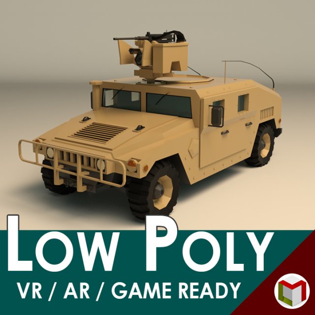 low poly humvee 02 3D Модель .c4d .max .obj .3ds .fbx .stl .blend 