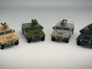 low poly humvee 02 3D Модель