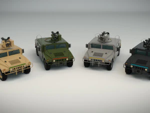 low poly humvee 02 3D Model