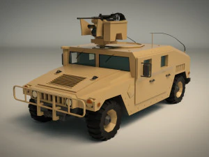 low poly humvee 02 3D Model