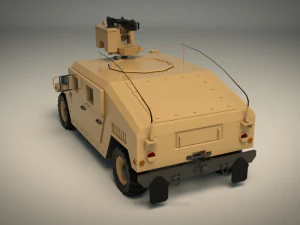 low poly humvee 02 3D Model